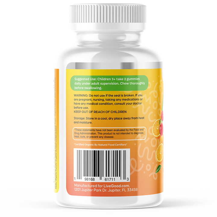 Organic Children's Multi-Vitamin Gummies label