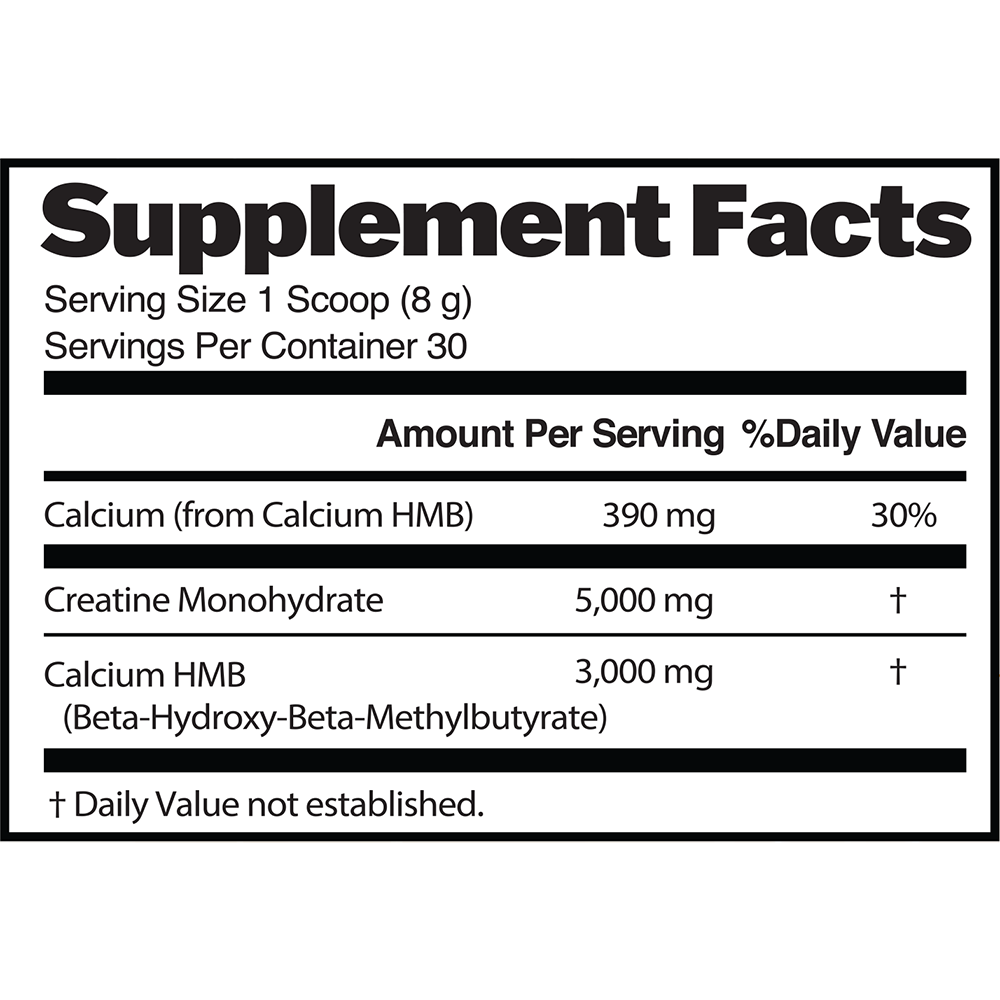 Creatine + HMB supplement facts