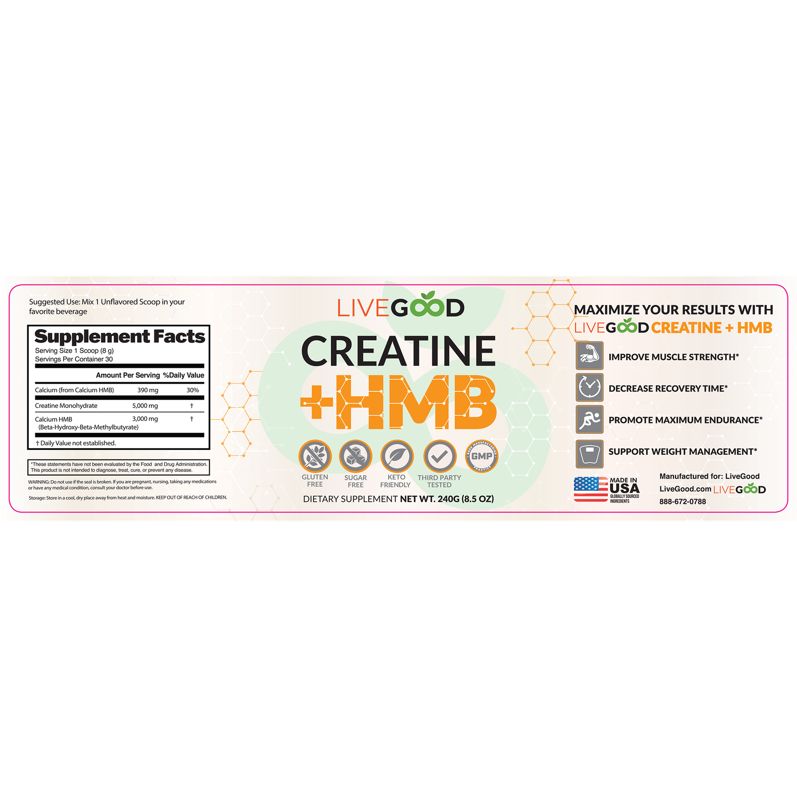 Creatine + HMB label