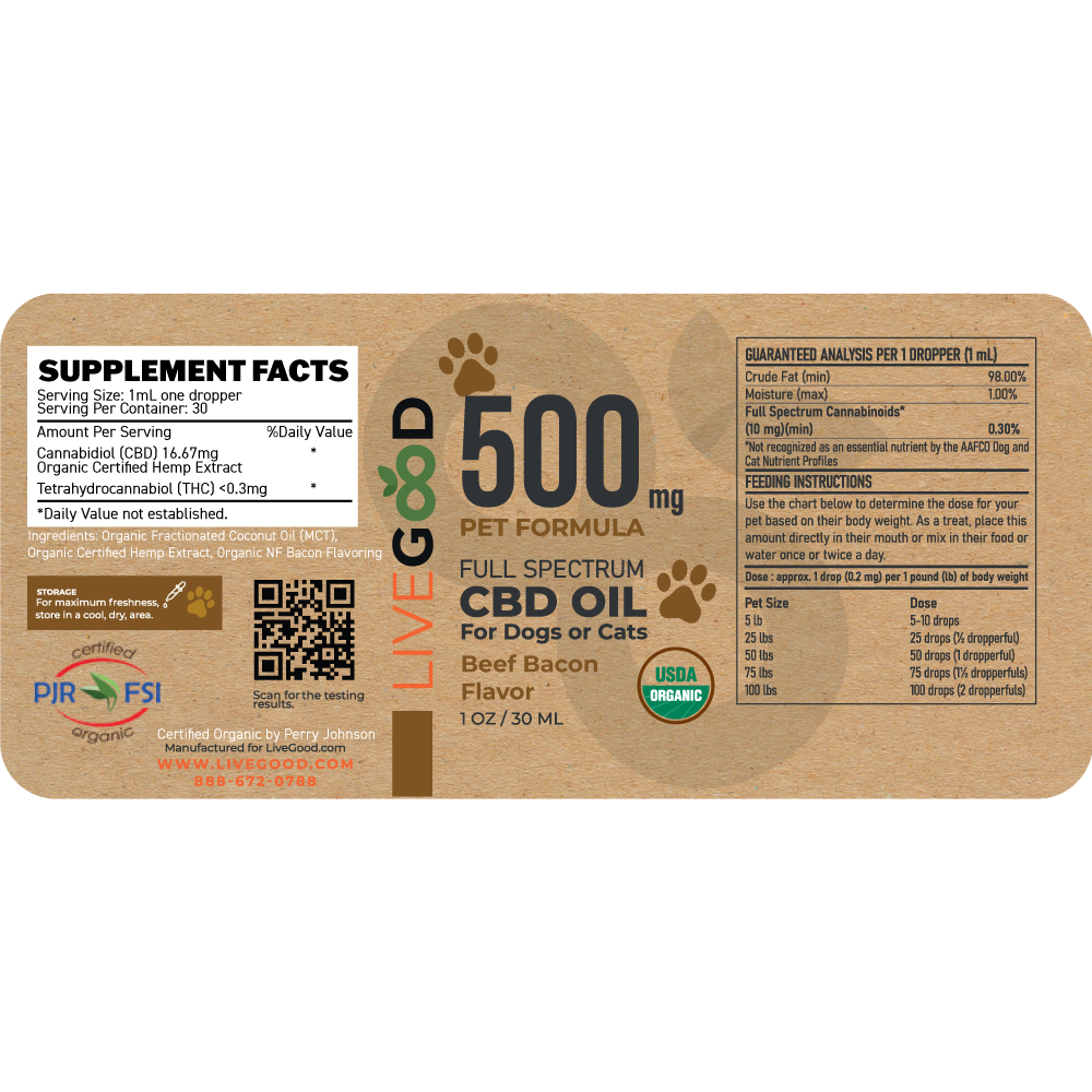 CBD Oil - For Pets label