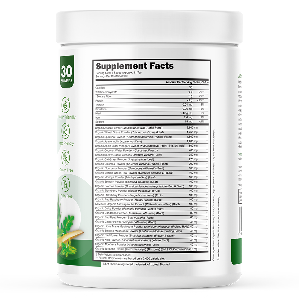 Organic Super Greens label