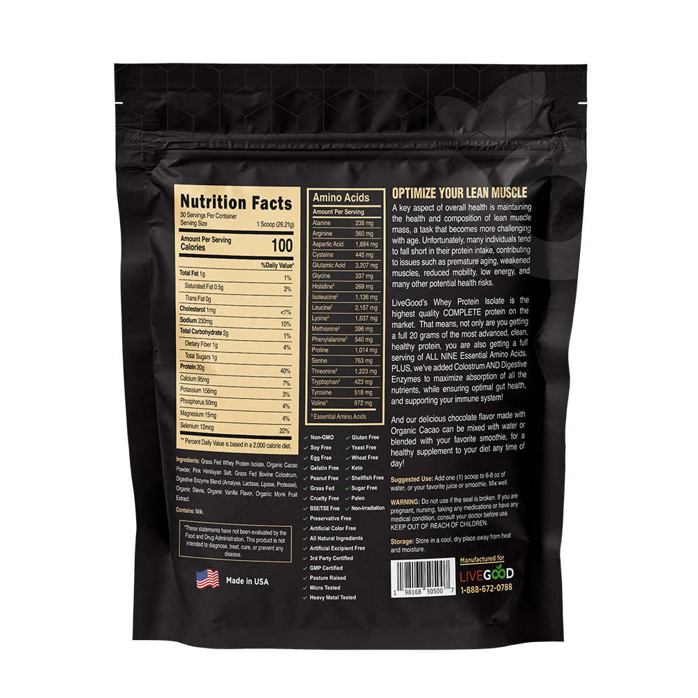 Whey Protein Isolate - With Colostrum label