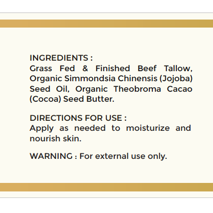 Whipped Tallow Balm supplement facts