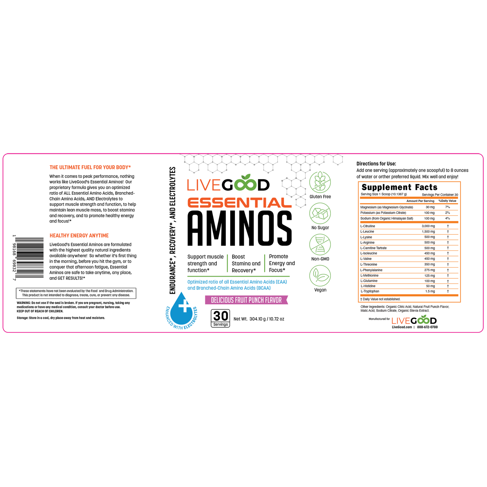 Essential Aminos Label Essential Aminos Label