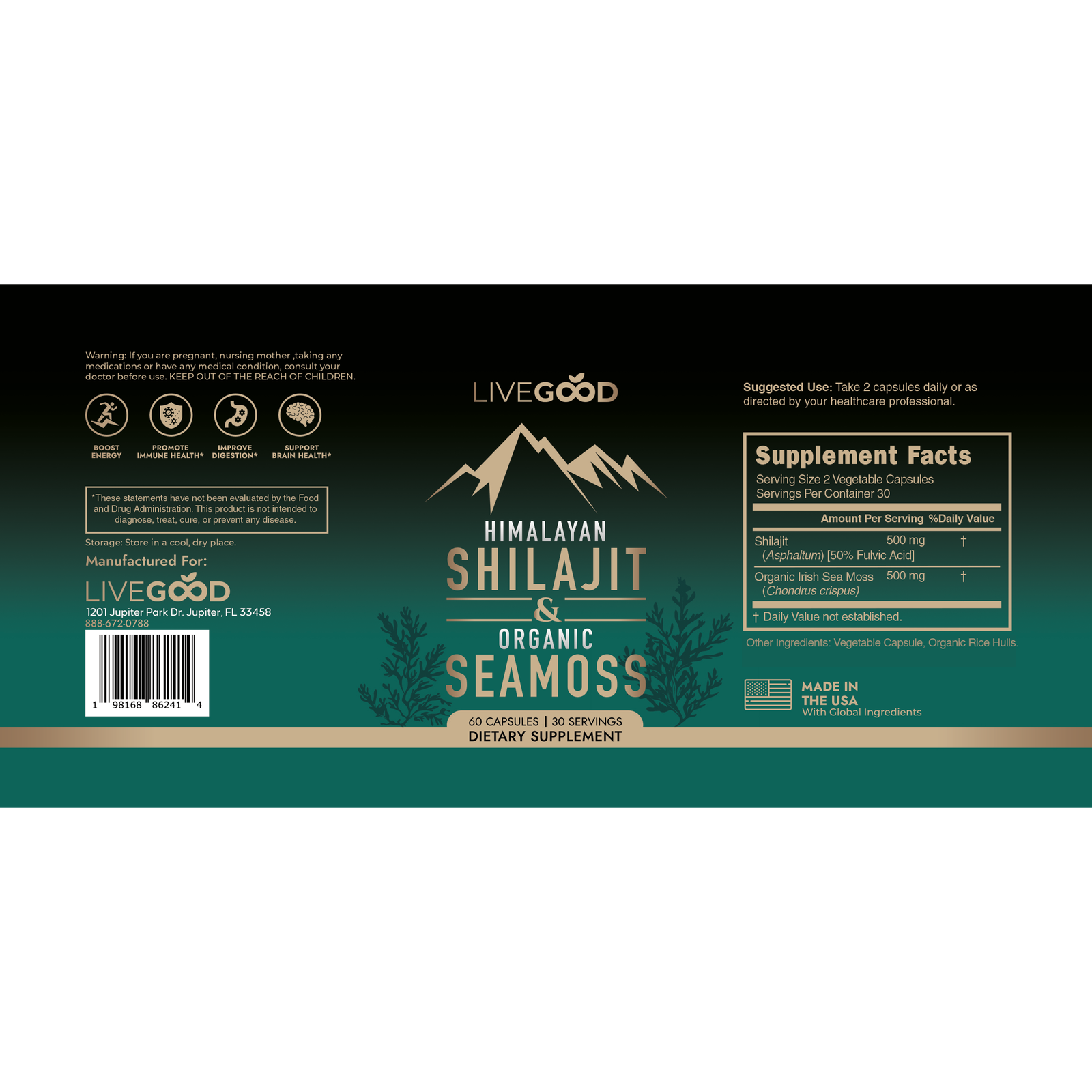 Himalayan Shilajit & Organic Sea Moss Label