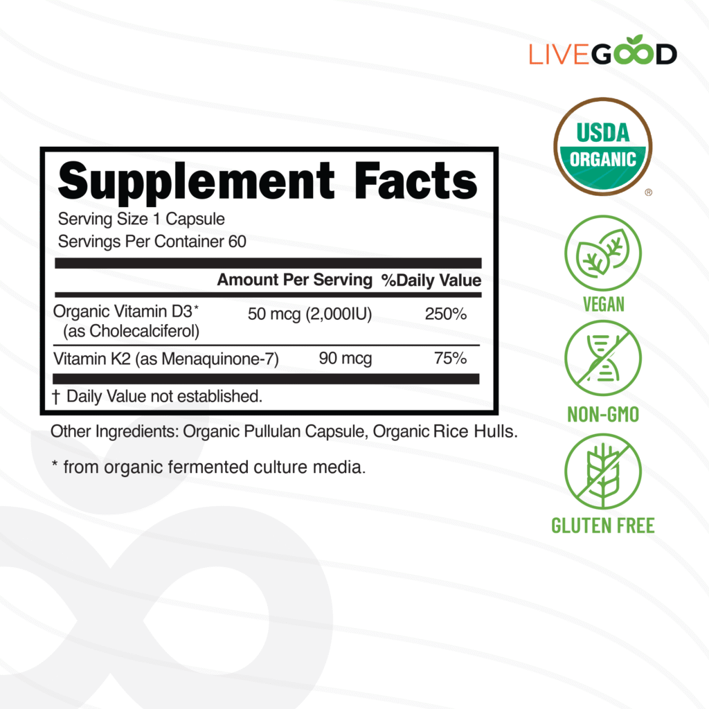 Live Good Organic D3-K2 2000